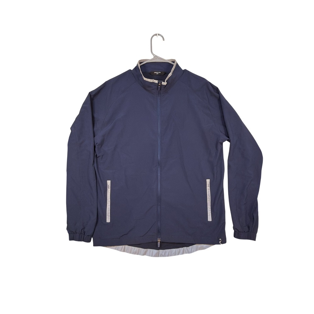 Kenneth Cole Golf Jacket Medium Mens Full Zip Windbreaker Navy Blue